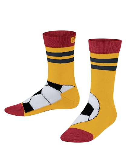 FALKE Unisex Kinder Socken Active Soccer K So Baumwolle Funktionsmaterial dünn atmungsaktiv gemustert 1 Paar, Gelb Sun 1312, 27-30 von FALKE