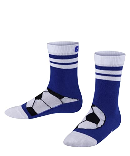 FALKE Unisex Kinder Socken Active Soccer K So Baumwolle Funktionsmaterial dünn atmungsaktiv gemustert 1 Paar, Blau Cobalt Blue 6054, 27-30 von FALKE