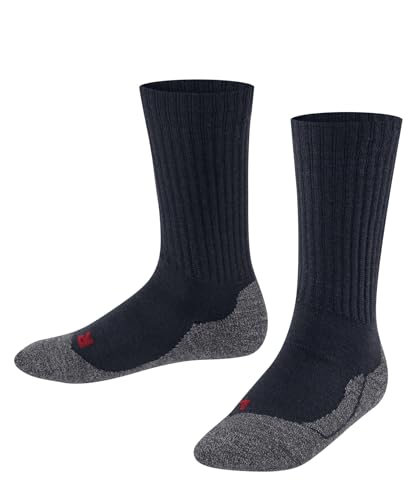FALKE Unisex Kinder Socken Active Warm K So Wolle Funktionsmaterial dick atmungsaktiv einfarbig 1 Paar, Blau Space Blue 6116, 31-34 von FALKE