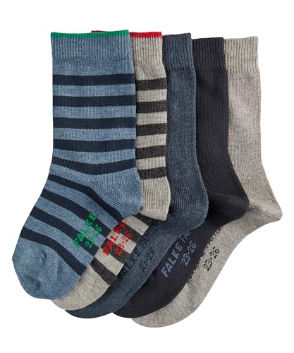 FALKE Unisex Kinder Boy Mixed Plain/Stripes 5-Pack K SO Socken, Mehrfarbig (Sortiment 10), 19-22 (5er Pack) von FALKE