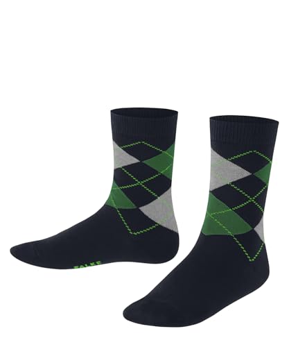 FALKE Unisex Kinder Socken Classic Argyle K So Baumwolle gemustert 1 Paar, Blau Space Blue 6116, 35-38 von FALKE