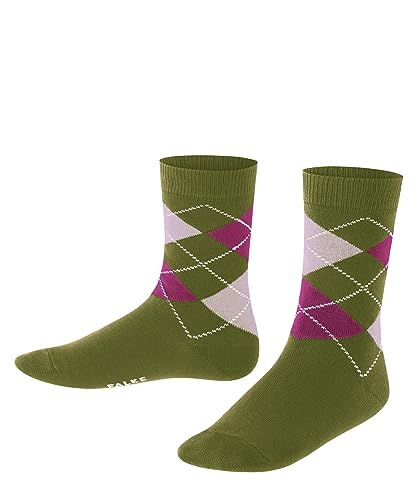 FALKE Unisex Kinder Socken Classic Argyle K SO Baumwolle gemustert 1 Paar, Grün (Herb 7756) neu - umweltfreundlich, 31-34 von FALKE