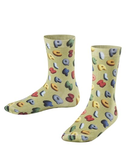 FALKE Unisex Kinder Colourful Alphabet Print K So Baumwolle Gemustert Socken, Grün Ferngreen 7084, 23-26 von FALKE