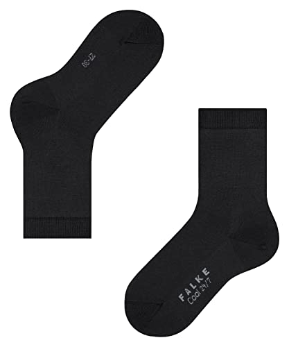 FALKE Unisex Kinder Socken Cool 24/7 K SO Baumwolle einfarbig 1 Paar, Schwarz (Black 3000), 35-38 von FALKE