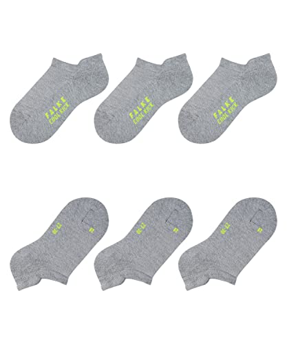 FALKE Unisex Kinder Sneakersocken Cool Kick Sneaker 3-Pack K SN Weich atmungsaktiv schnelltrocknend kurz einfarbig 3 Paar, Grau (Light Grey 3400), 31-34 von FALKE