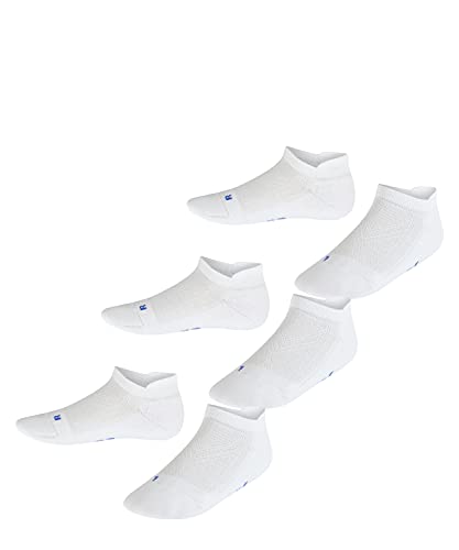 FALKE Unisex Kinder Sneakersocken Cool Kick Sneaker 3-Pack K SN Weich atmungsaktiv schnelltrocknend kurz einfarbig 3 Paar, Weiß (White 2000), 31-34 von FALKE