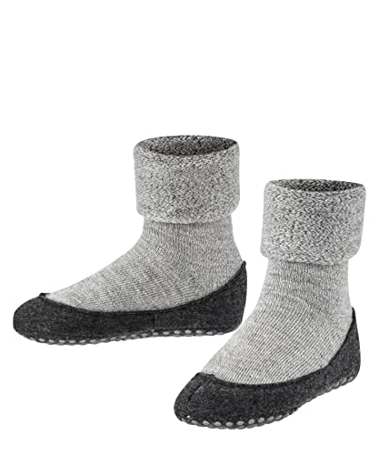 FALKE Unisex Kinder Stoppersocken Cosyshoe Minis K HP Wolle rutschhemmende Noppen 1 Paar, Grau (Light Grey 3400), 21-22 von FALKE