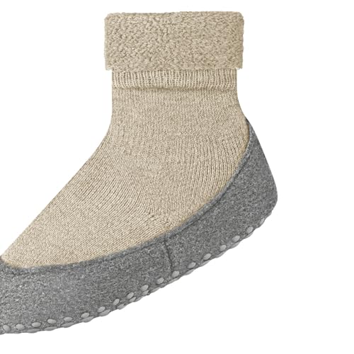 FALKE Unisex Kinder Stoppersocken Cosyshoe K HP Wolle rutschhemmende Noppen 1 Paar, Beige (Sand Melange 4651), 33-34 von FALKE