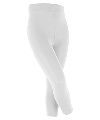 FALKE Unisex Kinder Leggings Cotton Touch K LE blickdicht einfarbig 1 Stück, Weiß (White 2000) neu - umweltfreundlich, 80-92 von FALKE