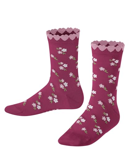 FALKE Unisex Kinder Socken Ditsy Flowers K So Baumwolle gemustert 1 Paar, Lila Fuchsia 8856, 39-42 von FALKE