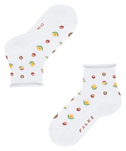 FALKE Unisex Kinder Kurzsocken Dotted Flower K SSO Lyocell gemustert 1 Paar, Weiß (White 2000), 39-42 von FALKE