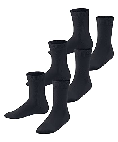 FALKE Unisex Kinder Socken Family 3-Pack K SO Baumwolle einfarbig 3 Paar, Blau (Dark Marine 6170), 23-26 von FALKE