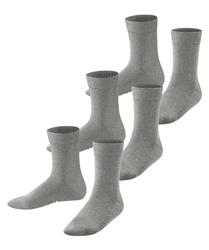FALKE Unisex Kinder Socken Family 3-Pack K SO Baumwolle einfarbig 3 Paar, Grau (Light Grey 3400), 27-30 von FALKE