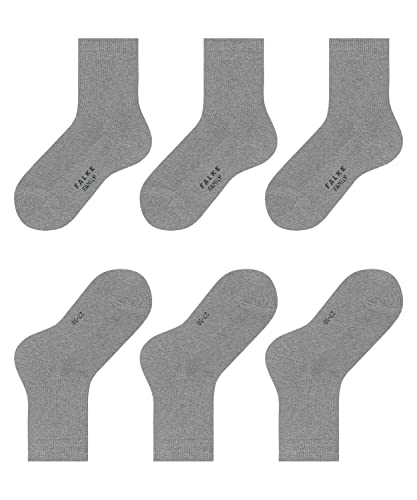 FALKE Unisex Kinder Socken Family 3-Pack K SO Baumwolle einfarbig 3 Paar, Grau (Light Grey 3400), 27-30 von FALKE