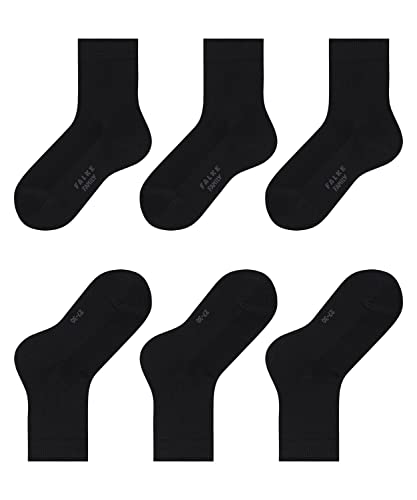 FALKE Unisex Kinder Socken Family 3-Pack K SO Baumwolle einfarbig 3 Paar, Schwarz (Black 3000), 27-30 von FALKE