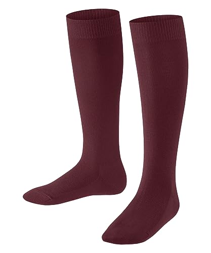 FALKE Unisex Kinder Kniestrümpfe Family K KH nachhaltige biologische Baumwolle lang einfarbig 1 Paar, Rot (Ruby 8830) neu - umweltfreundlich, 31-34 von FALKE