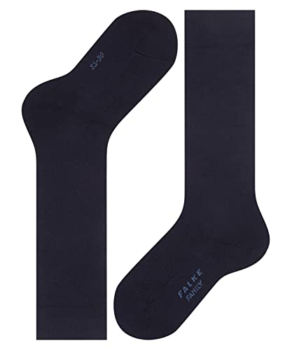 FALKE Unisex Kinder Kniestrümpfe Family K KH nachhaltige biologische Baumwolle lang einfarbig 1 Paar, Blau (Dark Marine 6170) neu - umweltfreundlich, 23-26 von FALKE