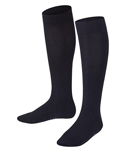 FALKE Unisex Kinder Kniestrümpfe Family K KH nachhaltige biologische Baumwolle lang einfarbig 1 Paar, Blau (Dark Marine 6170) neu - umweltfreundlich, 31-34 von FALKE