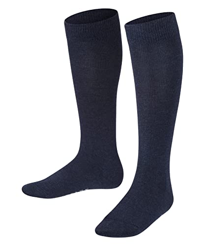 FALKE Unisex Kinder Kniestrümpfe Family K KH nachhaltige biologische Baumwolle lang einfarbig 1 Paar, Blau (Navy Blue Melange 6490) neu - umweltfreundlich, 23-26 von FALKE