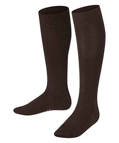 FALKE Unisex Kinder Kniestrümpfe Family K KH nachhaltige biologische Baumwolle lang einfarbig 1 Paar, Braun (Dark Brown 5230) neu - umweltfreundlich, 31-34 von FALKE