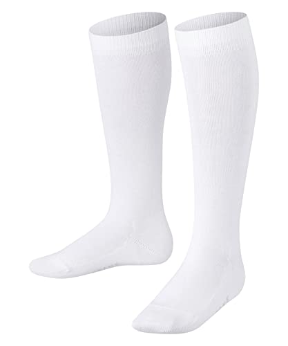 FALKE Unisex Kinder Kniestrümpfe Family K KH nachhaltige biologische Baumwolle lang einfarbig 1 Paar, Weiß (White 2000) neu - umweltfreundlich, 19-22 von FALKE