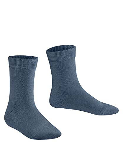 FALKE Unisex Kinder Socken Family K SO nachhaltige biologische Baumwolle einfarbig 1 Paar, Blau (Light Denim 6660) neu - umweltfreundlich, 31-34 von FALKE