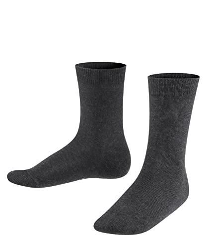 FALKE Unisex Kinder Socken Family K SO Baumwolle einfarbig 1 Paar, Grau (Anthracite Melange 3080), 19-22 von FALKE