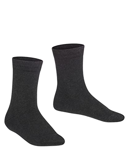 FALKE Unisex Kinder Socken Family K SO nachhaltige biologische Baumwolle einfarbig 1 Paar, Grau (Anthracite Melange 3080) neu - umweltfreundlich, 19-22 von FALKE
