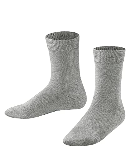 FALKE Unisex Kinder Socken Family K SO nachhaltige biologische Baumwolle einfarbig 1 Paar, Grau (Light Grey 3400) neu - umweltfreundlich, 23-26 von FALKE
