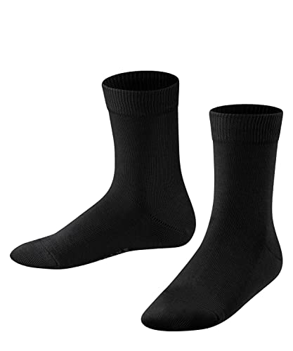 FALKE Unisex Kinder Socken Family K SO nachhaltige biologische Baumwolle einfarbig 1 Paar, Schwarz (Black 3000) neu - umweltfreundlich, 23-26 von FALKE