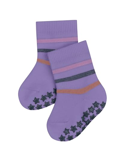 FALKE Unisex Baby Stoppersocken Multi Stripe B Hp Baumwolle rutschhemmende Noppen 1 Paar, Lila Light Lilac 6819, 80-92 von FALKE