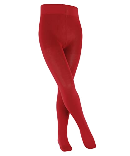 FALKE Unisex Kinder Strumpfhose Family K TI nachhaltige biologische Baumwolle dick einfarbig 1 Stück, Rot (Fire 8150) neu - umweltfreundlich, 110-116 von FALKE