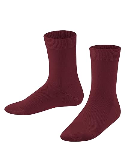 FALKE Unisex Kinder Socken Family K SO nachhaltige biologische Baumwolle einfarbig 1 Paar, Rot (Ruby 8830) neu - umweltfreundlich, 19-22 von FALKE
