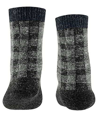 FALKE Unisex Kinder Forest Checked K SO Socken, Schwarz (Black 3000), 19-22 (1-2 Jahre) von FALKE