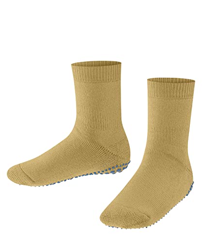 FALKE Unisex Kinder Hausschuh-Socken Catspads K HP Baumwolle Wolle rutschhemmende Noppen 1 Paar, Gelb (Hay 1120), 31-34 von FALKE