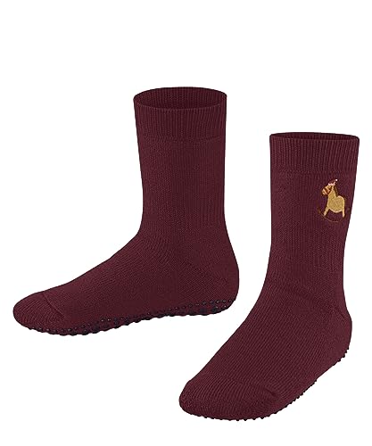 FALKE Unisex Kinder Stoppersocken Catspads Embroidery K HP Baumwolle Wolle rutschhemmende Noppen 1 Paar, Rot (Ruby 8830), 35-38 von FALKE