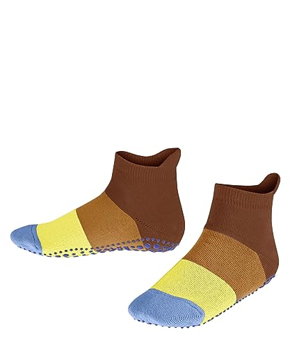 FALKE Unisex Kinder Hausschuh-Socken Colour Block K HP Baumwolle rutschhemmende Noppen 1 Paar, Braun (Rust 5141), 19-22 von FALKE