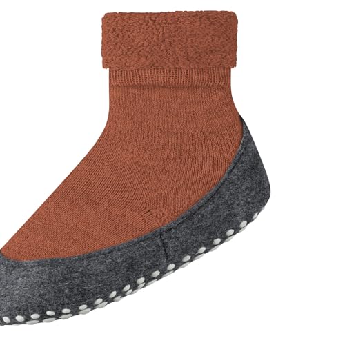 FALKE Unisex Kinder Stoppersocken Cosyshoe K HP Wolle rutschhemmende Noppen 1 Paar, Braun (Rust 5141), 31-32 von FALKE