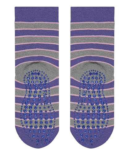 FALKE Unisex Kinder Hausschuh-Socken Simple Stripes K HP Baumwolle rutschhemmende Noppen 1 Paar, Blau (Hyacinth 6970) neu - umweltfreundlich, 23-26 von FALKE