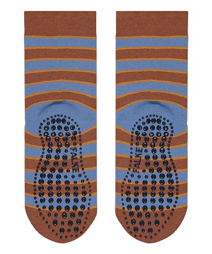 FALKE Unisex Kinder Hausschuh-Socken Simple Stripes K HP Baumwolle rutschhemmende Noppen 1 Paar, Braun (Rust 5141) neu - umweltfreundlich, 23-26 von FALKE