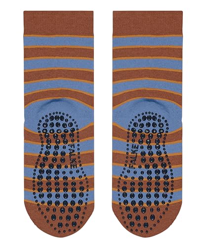 FALKE Unisex Kinder Hausschuh-Socken Simple Stripes K HP Baumwolle rutschhemmende Noppen 1 Paar, Braun (Rust 5141) neu - umweltfreundlich, 35-38 von FALKE