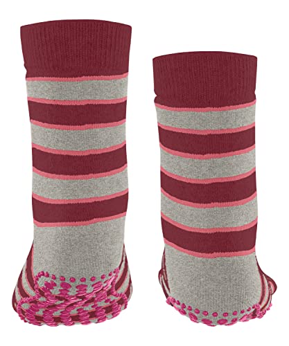 FALKE Unisex Kinder Hausschuh-Socken Simple Stripes K HP Baumwolle rutschhemmende Noppen 1 Paar, Rot (Ruby 8830) neu - umweltfreundlich, 39-42 von FALKE