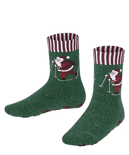 FALKE Unisex Kinder Hausschuhe Skiing Santa, Nachhaltige Baumwolle, 1 Paar, Grün (Light Pine 7421), 19-22 von FALKE