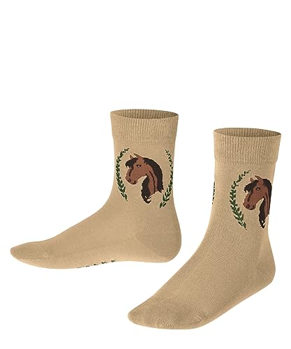 FALKE Unisex Kinder Socken Horse, Nachhaltige Baumwolle, 1 Paar, Beige (Desert 4710), 35-38 von FALKE