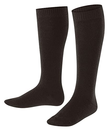 FALKE Unisex Kinder Kniestrümpfe Comfort Wool K KH Wolle lang einfarbig 1 Paar, Braun (Dark Brown 5230), 23-26 von FALKE