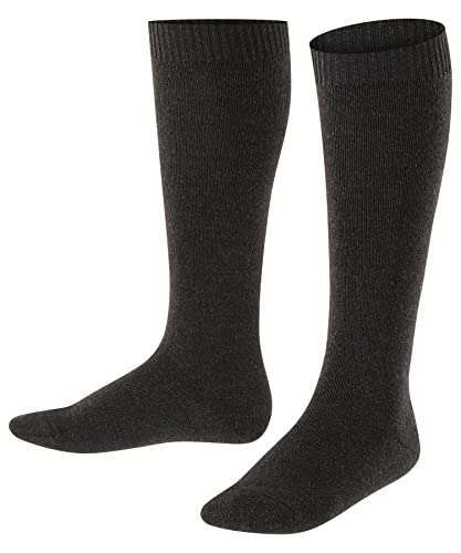 FALKE Unisex Kinder Kniestrümpfe Comfort Wool K KH Wolle lang einfarbig 1 Paar, Grau (Anthracite Melange 3080), 19-22 von FALKE