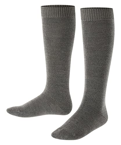 FALKE Unisex Kinder Kniestrümpfe Comfort Wool K Kh Wolle Funktionsmaterial lang einfarbig 1 Paar, Grau Dark Grey 3070, 23-26 von FALKE