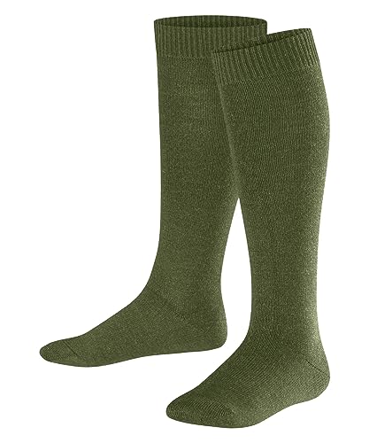 FALKE Unisex Kinder Kniestrümpfe Comfort Wool K KH Wolle lang einfarbig 1 Paar, Grün (Sern Green 7681), 39-42 von FALKE