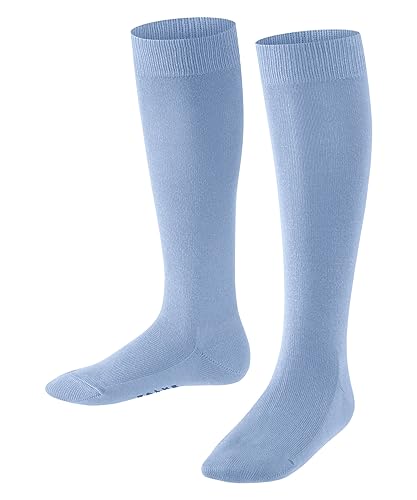 FALKE Unisex Kinder Kniestrümpfe Family K KH nachhaltige biologische Baumwolle lang einfarbig 1 Paar, Blau (Crystal Blue 6290) neu - umweltfreundlich, 35-38 von FALKE