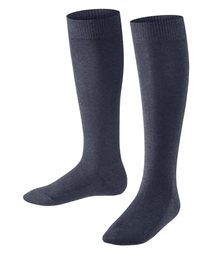 FALKE Unisex Kinder Kniestrümpfe Family K Kh nachhaltige Baumwolle lang einfarbig 1 Paar, Blau Dark Blue Melange 6688, 31-34 von FALKE